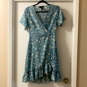 Suzanne Betro Cottagecore Floral Summer Blue Dress Size Small